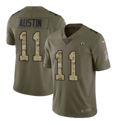 Men's Nike Los Angeles Rams #11 Tavon Austin Limited Olive/Camo 2017 Salute to Service NFL Jersey