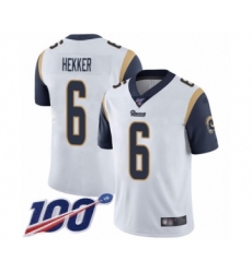 Men's Los Angeles Rams #6 Johnny Hekker White Vapor Untouchable Limited Player 100th Season Football Jersey