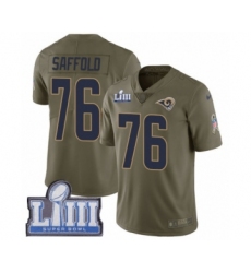 Men's Nike Los Angeles Rams #76 Rodger Saffold Limited Olive 2017 Salute to Service Super Bowl LIII Bound NFL Jersey