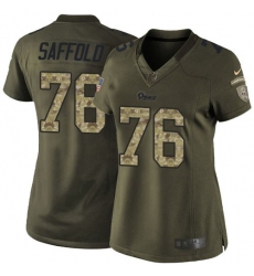 Women's Nike Los Angeles Rams #76 Rodger Saffold Elite Green Salute to Service NFL Jersey