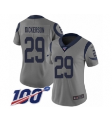 Women's Los Angeles Rams #29 Eric Dickerson Limited Gray Inverted Legend 100th Season Football Jersey