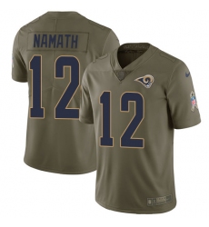 Youth Nike Los Angeles Rams #12 Joe Namath Limited Olive 2017 Salute to Service NFL Jersey