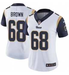 Women's Nike Los Angeles Rams #68 Jamon Brown White Vapor Untouchable Limited Player NFL Jersey