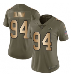 Women's Nike Los Angeles Rams #94 Robert Quinn Limited Olive/Gold 2017 Salute to Service NFL Jersey