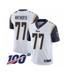 Men's Los Angeles Rams #77 Andrew Whitworth White Vapor Untouchable Limited Player 100th Season Football Jersey