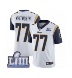 Men's Nike Los Angeles Rams #77 Andrew Whitworth White Vapor Untouchable Limited Player Super Bowl LIII Bound NFL Jersey