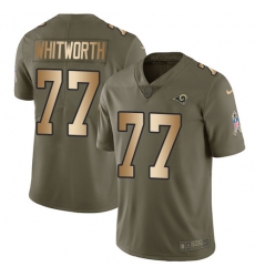 Youth Nike Los Angeles Rams #77 Andrew Whitworth Limited Olive/Gold 2017 Salute to Service NFL Jersey