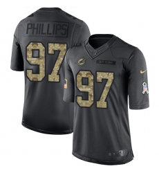 Youth Nike Miami Dolphins #97 Jordan Phillips Limited Black 2016 Salute to Service NFL Jersey