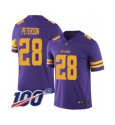 Men's Minnesota Vikings #28 Adrian Peterson Limited Purple Rush Vapor Untouchable 100th Season Football Jersey