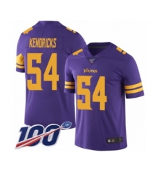 Men's Minnesota Vikings #54 Eric Kendricks Limited Purple Rush Vapor Untouchable 100th Season Football Jersey