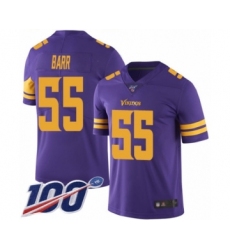 Men's Minnesota Vikings #55 Anthony Barr Limited Purple Rush Vapor Untouchable 100th Season Football Jersey