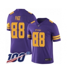Men's Minnesota Vikings #88 Alan Page Limited Purple Rush Vapor Untouchable 100th Season Football Jersey