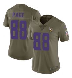 Women's Nike Minnesota Vikings #88 Alan Page Limited Olive 2017 Salute to Service NFL Jersey