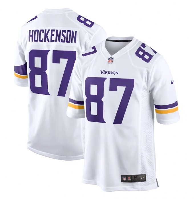 Men's Minnesota Vikings #87 T.J. Hockenson Nike White Limited Jersey