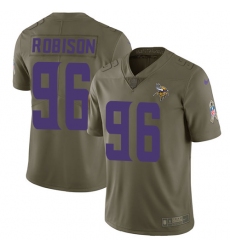 Men's Nike Minnesota Vikings #96 Brian Robison Limited Olive 2017 Salute to Service NFL Jersey