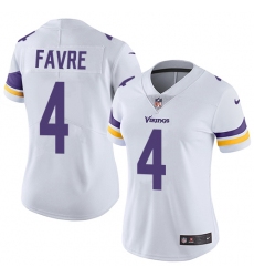 Women's Nike Minnesota Vikings #4 Brett Favre White Vapor Untouchable Limited Player NFL Jersey