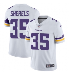 Men's Nike Minnesota Vikings #35 Marcus Sherels White Vapor Untouchable Limited Player NFL Jersey
