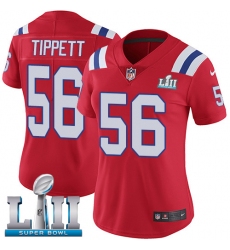 Women's Nike New England Patriots #56 Andre Tippett Red Alternate Vapor Untouchable Limited Player Super Bowl LII NFL Jersey