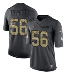 Youth Nike New England Patriots #56 Andre Tippett Limited Black 2016 Salute to Service NFL Jersey