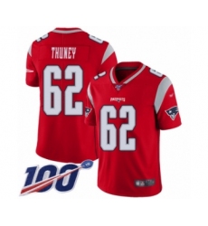 Youth New England Patriots #62 Joe Thuney Limited Red Inverted Legend 100th Season Football Jersey