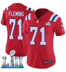Women's Nike New England Patriots #71 Cameron Fleming Red Alternate Vapor Untouchable Limited Player Super Bowl LII NFL Jersey