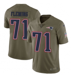 Youth Nike New England Patriots #71 Cameron Fleming Limited Olive 2017 Salute to Service NFL Jersey