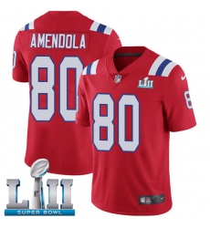 Men's Nike New England Patriots #80 Danny Amendola Red Alternate Vapor Untouchable Limited Player Super Bowl LII NFL Jersey