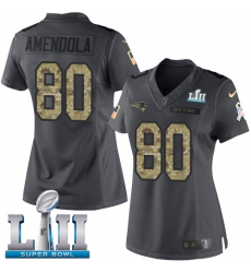 Women's Nike New England Patriots #80 Danny Amendola Limited Black 2016 Salute to Service Super Bowl LII NFL Jersey