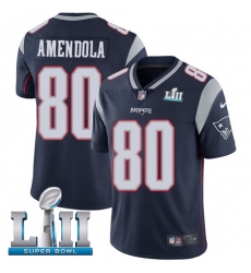 Youth Nike New England Patriots #80 Danny Amendola Navy Blue Team Color Vapor Untouchable Limited Player Super Bowl LII NFL Jersey