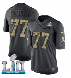 Men's Nike New England Patriots #77 Nate Solder Limited Black 2016 Salute to Service Super Bowl LII NFL Jersey