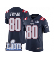 Men's Nike New England Patriots #80 Irving Fryar Limited Navy Blue Rush Vapor Untouchable Super Bowl LIII Bound NFL Jersey