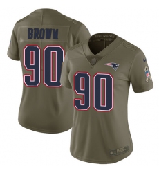 Women's Nike New England Patriots #90 Malcom Brown Limited Olive 2017 Salute to Service NFL Jersey