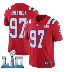 Youth Nike New England Patriots #97 Alan Branch Red Alternate Vapor Untouchable Limited Player Super Bowl LII NFL Jersey