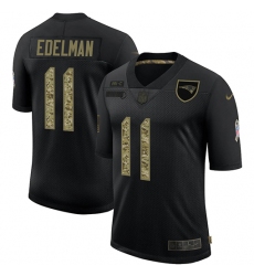 Men's New England Patriots #11 Julian Edelman Camo 2020 Salute To Service Limited Jersey