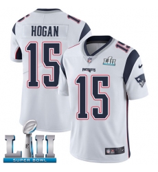 Men's Nike New England Patriots #15 Chris Hogan White Vapor Untouchable Limited Player Super Bowl LII NFL Jersey