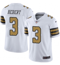 Men's Nike New Orleans Saints #3 Bobby Hebert Limited White Rush Vapor Untouchable NFL Jersey