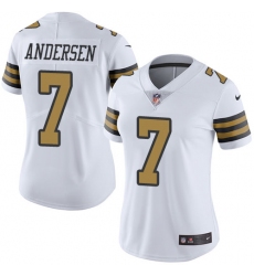Women's Nike New Orleans Saints #7 Morten Andersen Limited White Rush Vapor Untouchable NFL Jersey