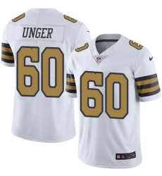 Youth Nike New Orleans Saints #60 Max Unger Limited White Rush Vapor Untouchable NFL Jersey
