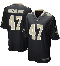 Men's Nike New Orleans Saints #47 Alex Anzalone Game Black Team Color NFL Jersey