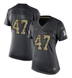 Women's Nike New Orleans Saints #47 Alex Anzalone Limited Black 2016 Salute to Service NFL Jersey