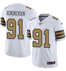 Men's Nike New Orleans Saints #91 Trey Hendrickson Limited White Rush Vapor Untouchable NFL Jersey