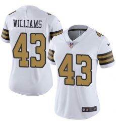Women's Nike New Orleans Saints #43 Marcus Williams Limited White Rush Vapor Untouchable NFL Jersey