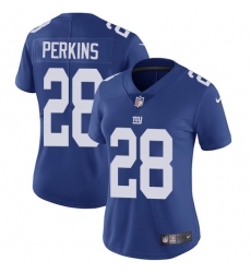 Women's Nike New York Giants #28 Paul Perkins Royal Blue Team Color Vapor Untouchable Limited Player NFL Jersey