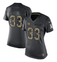 Women's Nike New York Giants #33 Andrew Adams Limited Black 2016 Salute to Service NFL Jersey