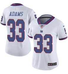 Women's Nike New York Giants #33 Andrew Adams Limited White Rush Vapor Untouchable NFL Jersey