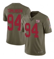 Youth Nike New York Giants #94 Dalvin Tomlinson Limited Olive 2017 Salute to Service NFL Jersey