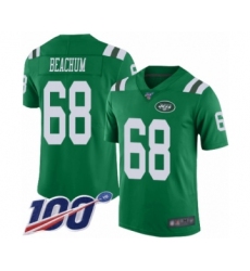 Men's New York Jets #68 Kelvin Beachum Limited Green Rush Vapor Untouchable 100th Season Football Jersey