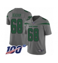 Youth New York Jets #68 Kelvin Beachum Limited Gray Inverted Legend 100th Season Football Jersey