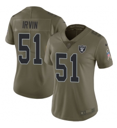 Women's Nike Oakland Raiders #51 Bruce Irvin Limited Olive 2017 Salute to Service NFL Jersey
