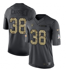 Youth Nike Oakland Raiders #38 T.J. Carrie Limited Black 2016 Salute to Service NFL Jersey